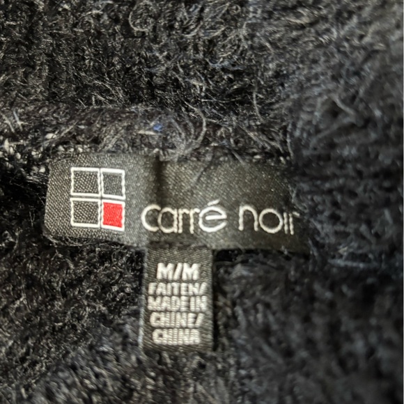 Cozy Black and Gray Cowl Neck Sweater - Picture 3 of 5